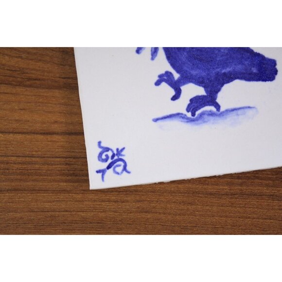 Holy Crow thin Studio Pottery Tile, Hand painted Contemporary Tile home decor - Picture 4 of 6